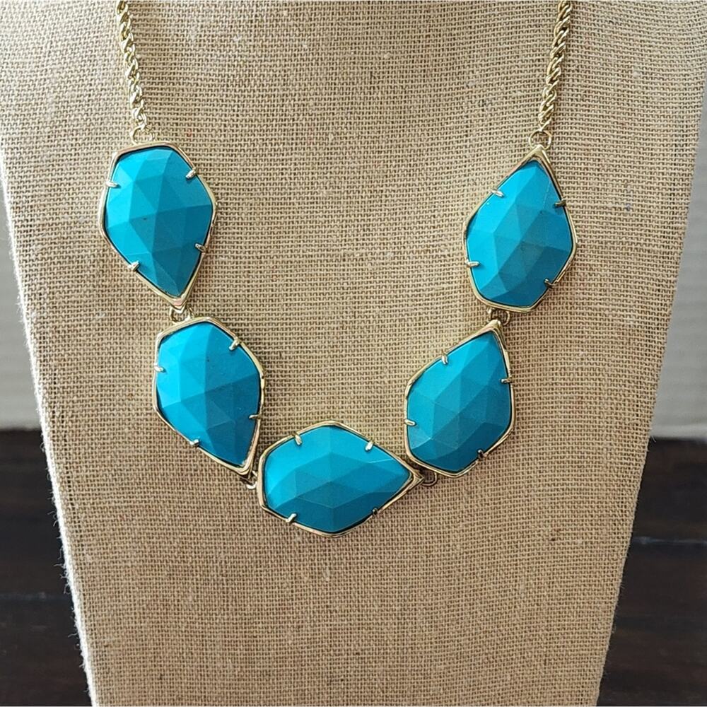 Kendra Scott Corley Conely connely? Necklace‎ gold and turquoise? - Picture 3 of 13